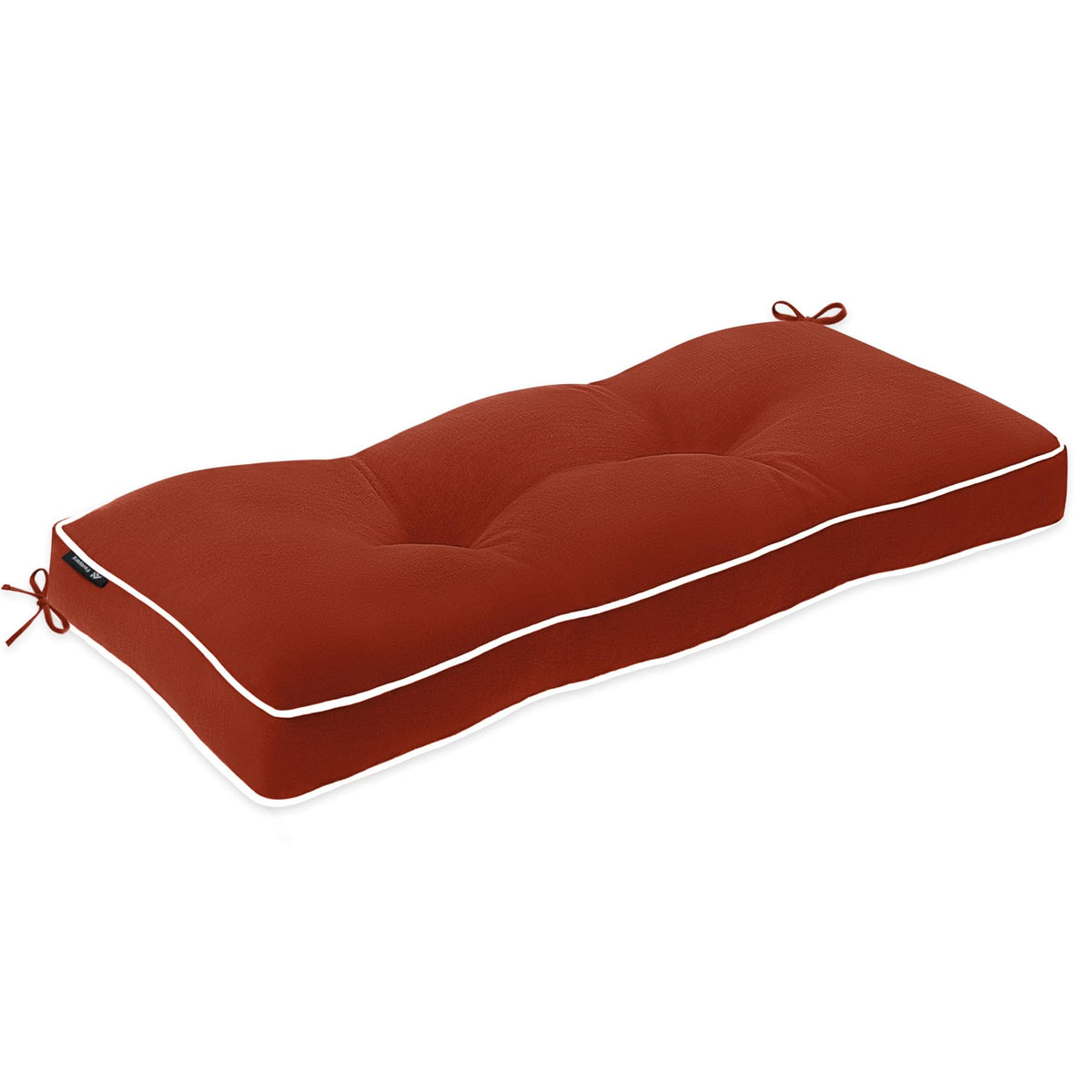 Favoyard red cushion front view showing size and neat finish, adds instant comfort