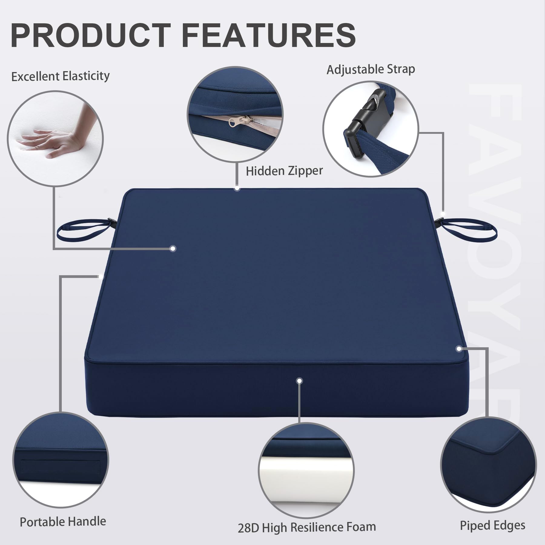 Favoyard side handle close-up for easy carrying and repositioning outdoors