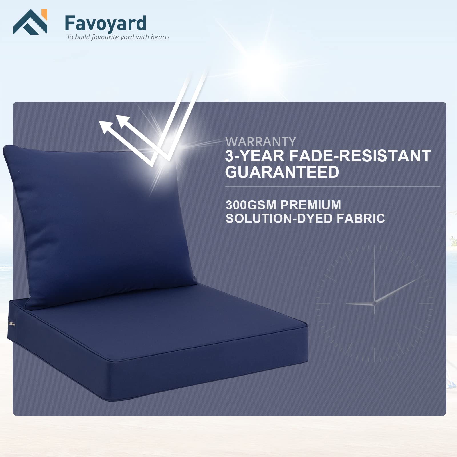 Favoyard hidden zipper and tie straps detail offering secure, moisture-resistant use