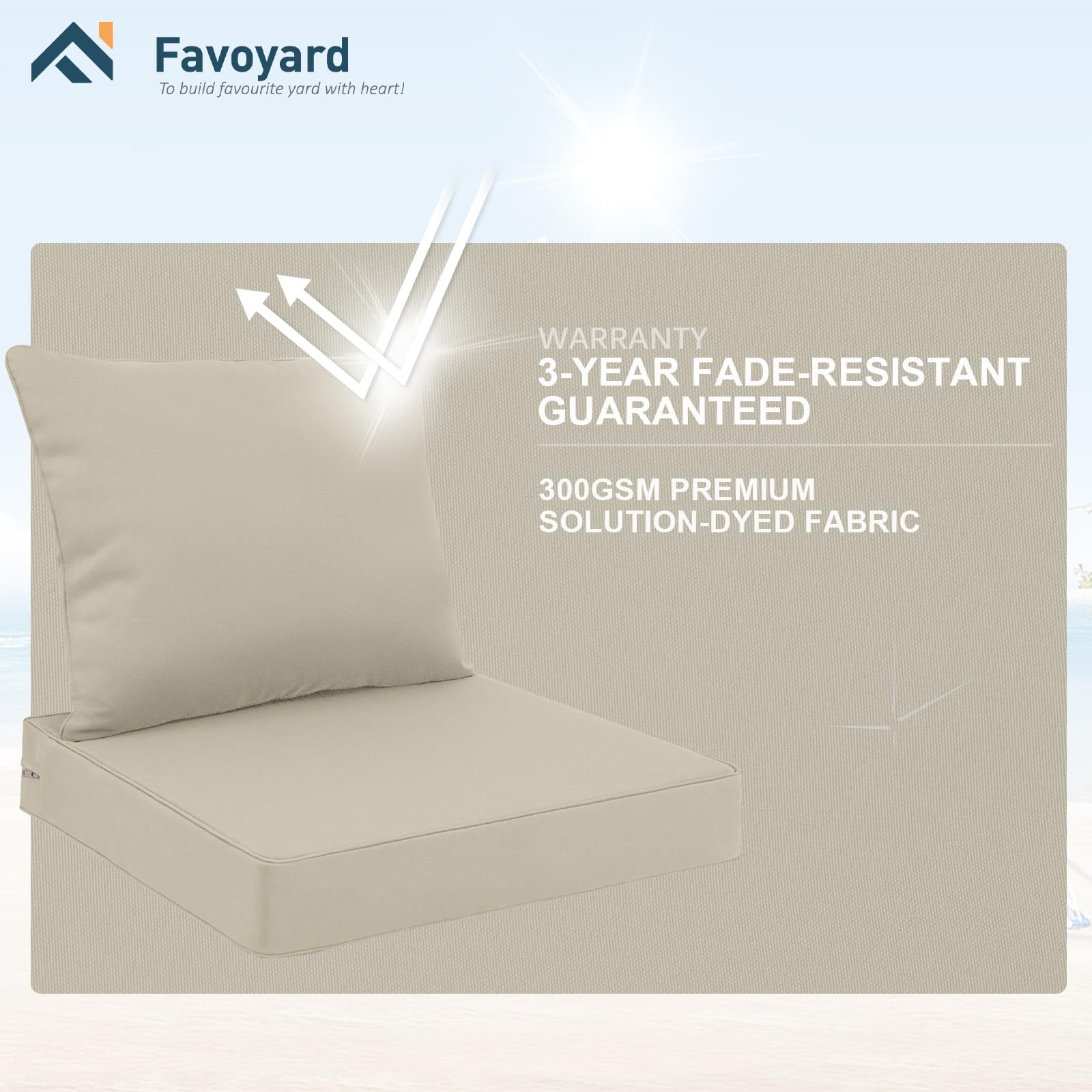 Favoyard outdoor patio chair with cushion in use adding comfort to dining area