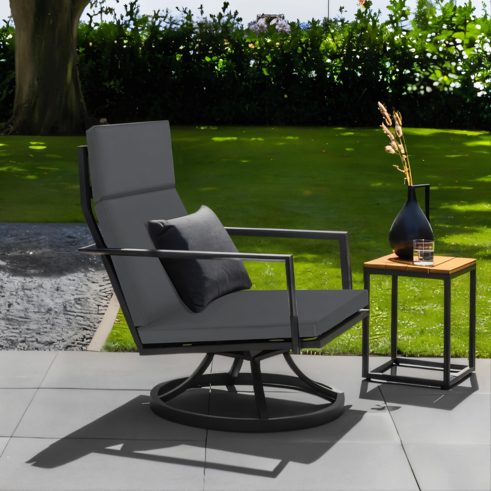Favoyard cushion in a patio setting showing weather-ready styling and durability
