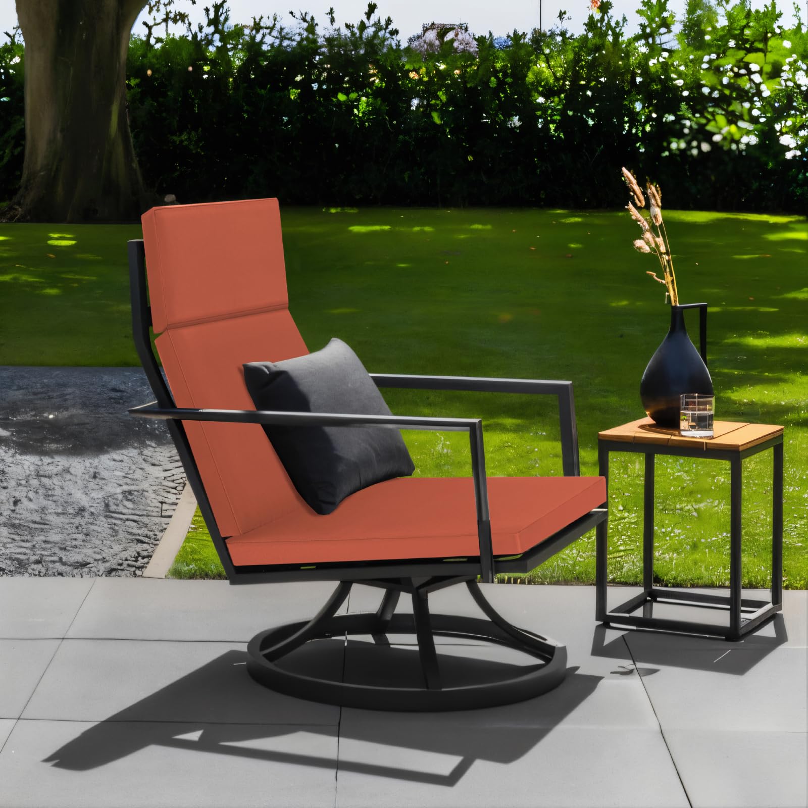 Favoyard cushion on poolside lounger in outdoor setting offering water-ready practicality