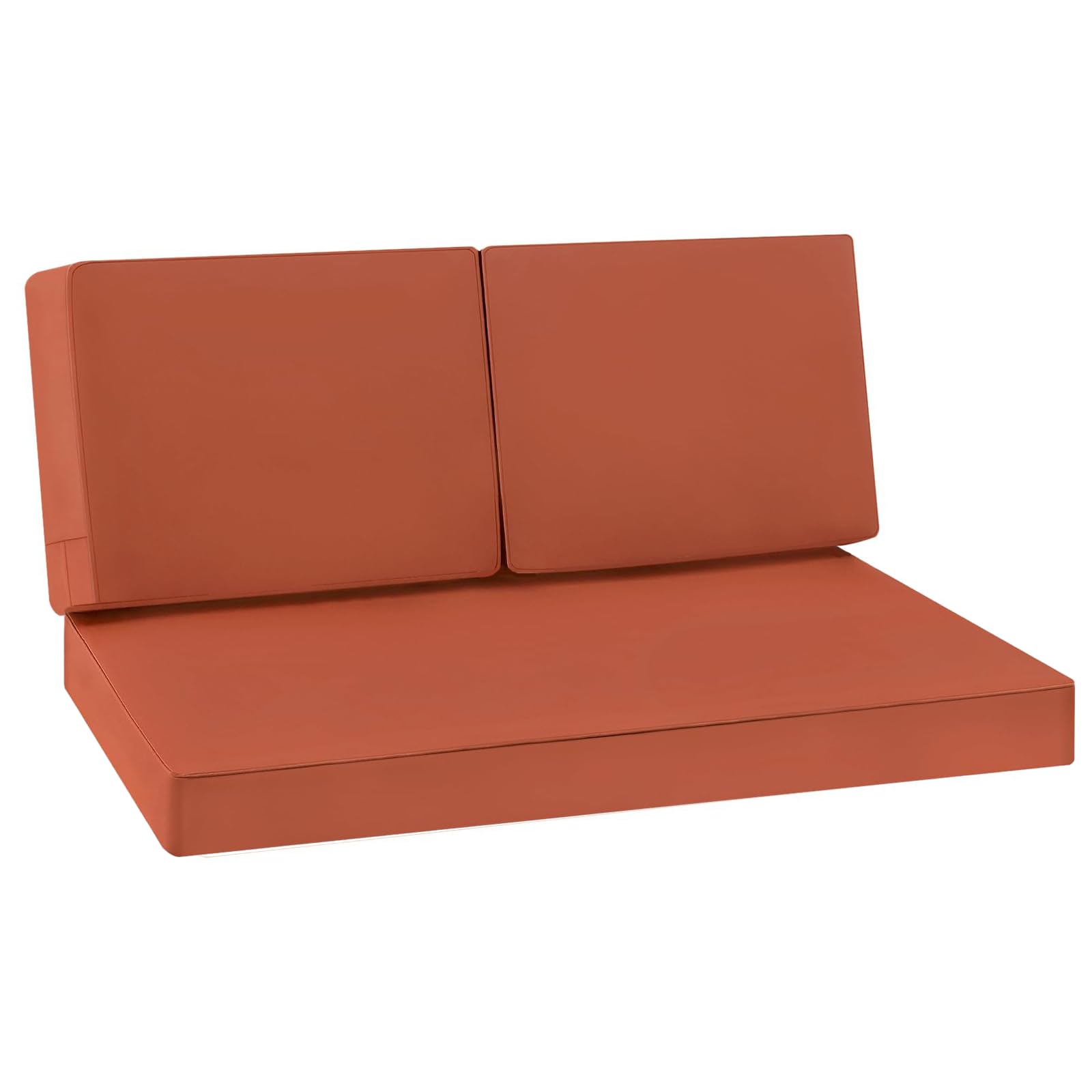 Favoyard front view of loveseat cushions showing color and fit benefit of curb appeal