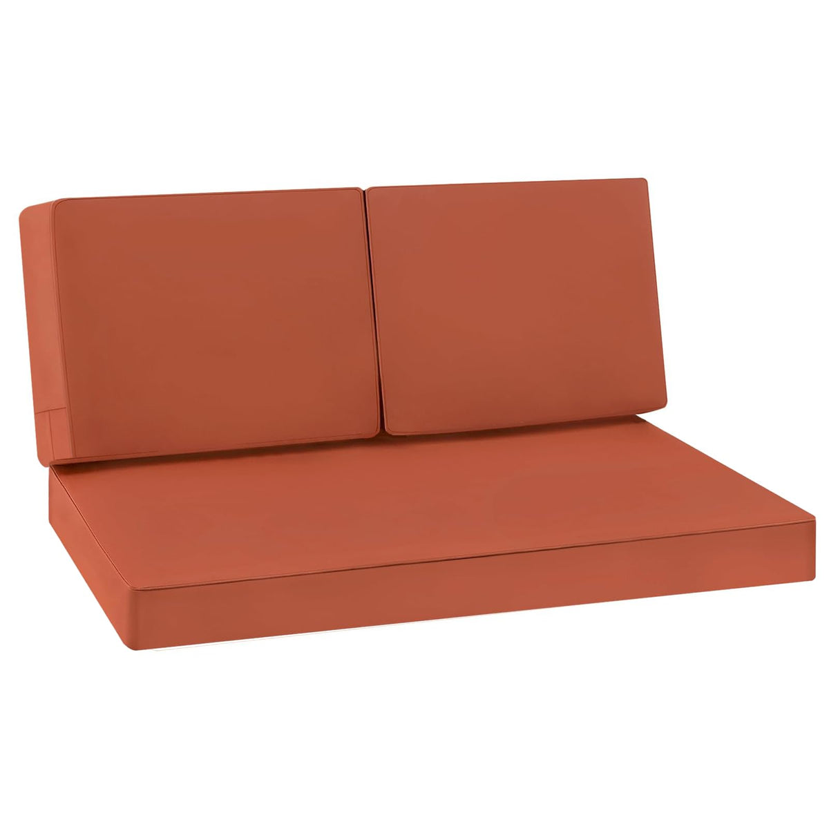 Favoyard front view of loveseat cushions showing color and fit benefit of curb appeal