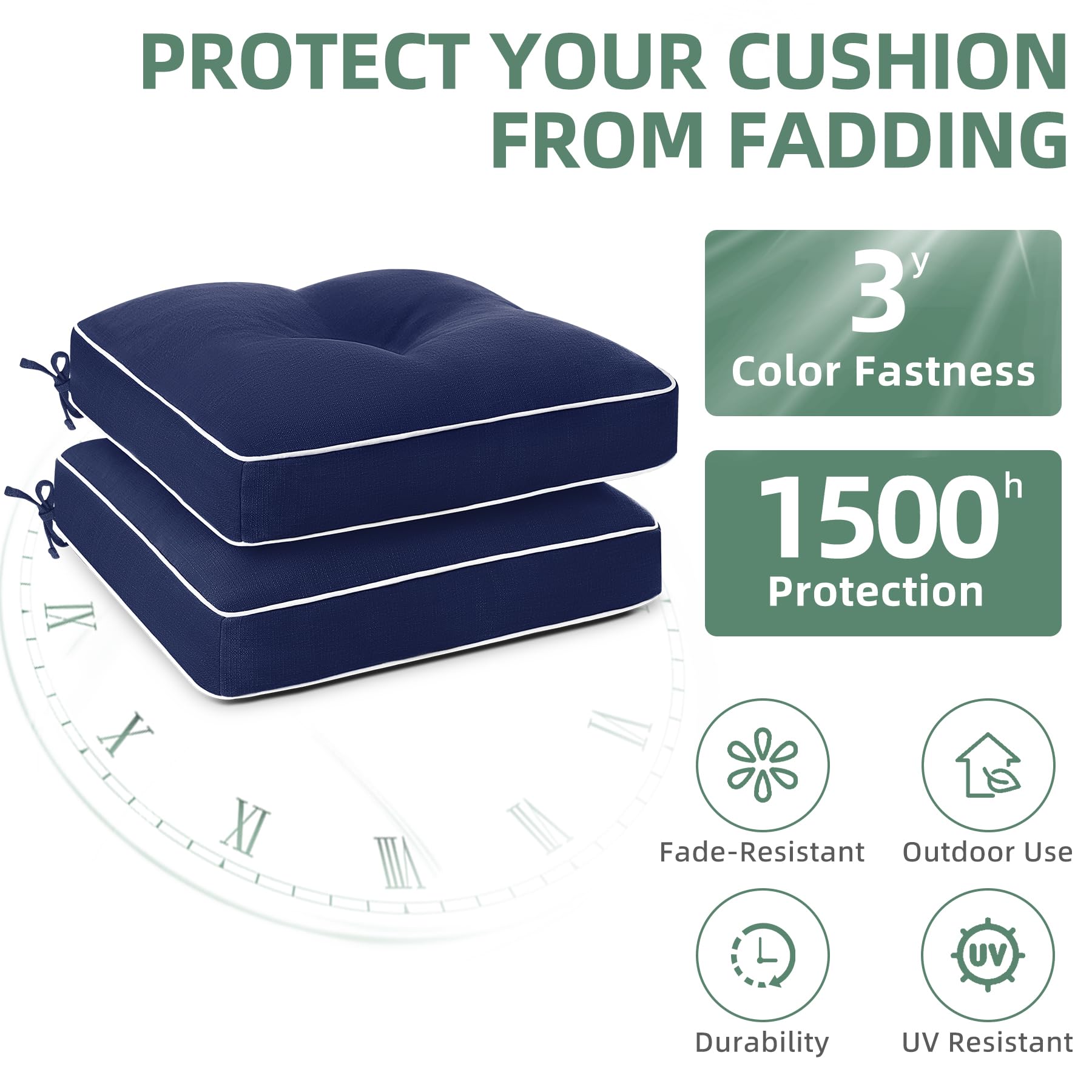 Favoyard cushions on wicker patio chair in outdoor setting for stylish comfort