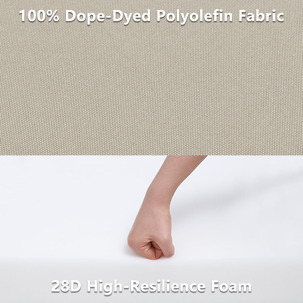 Favoyard cushions arranged on patio table setting for styled lifestyle appeal