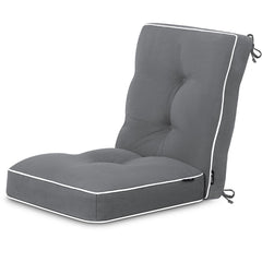 Favoyard front view of grey rocking chair cushions showing fit and comfort
