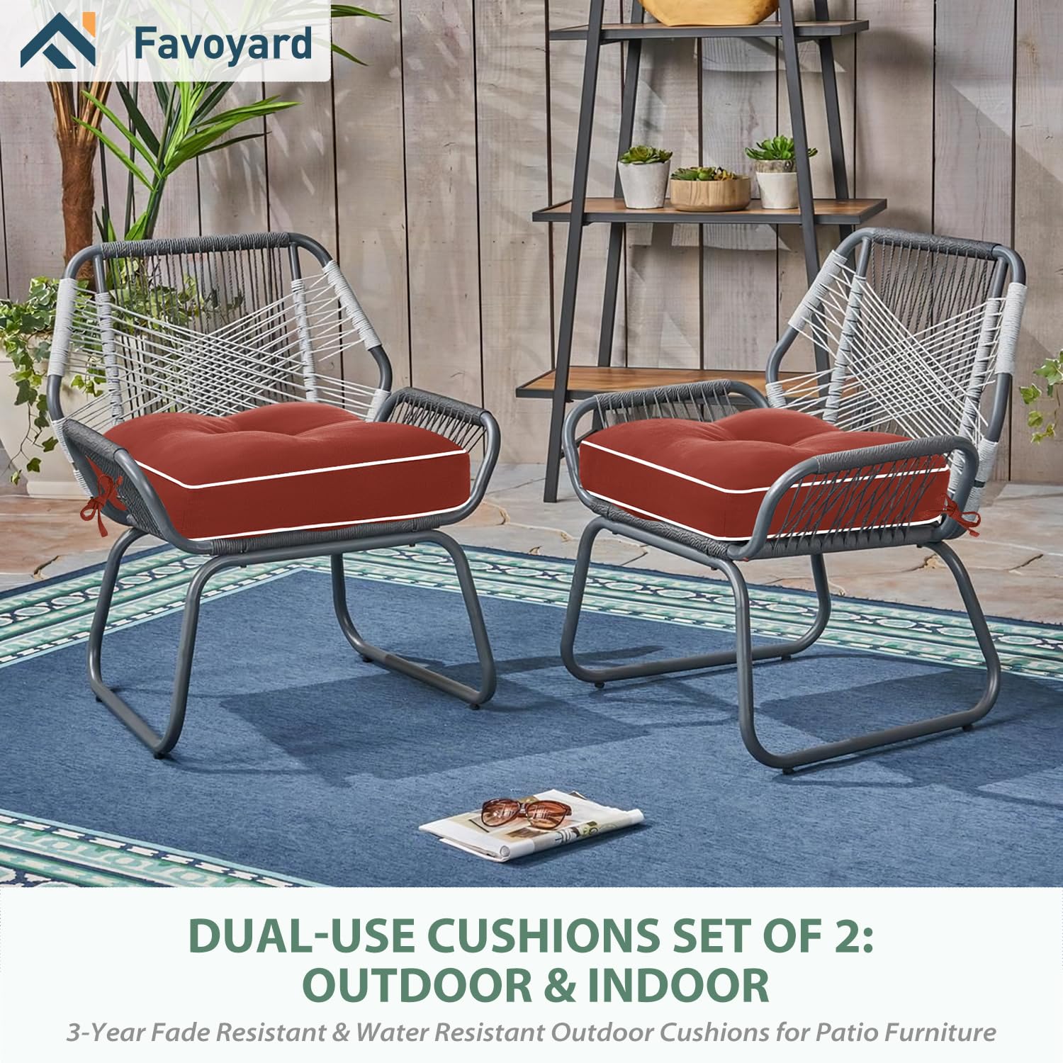 Favoyard cushion side view highlighting piped edge for shape retention
