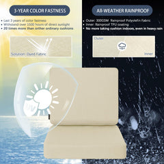 Favoyard side profile revealing 4-inch thickness for added outdoor seating comfort