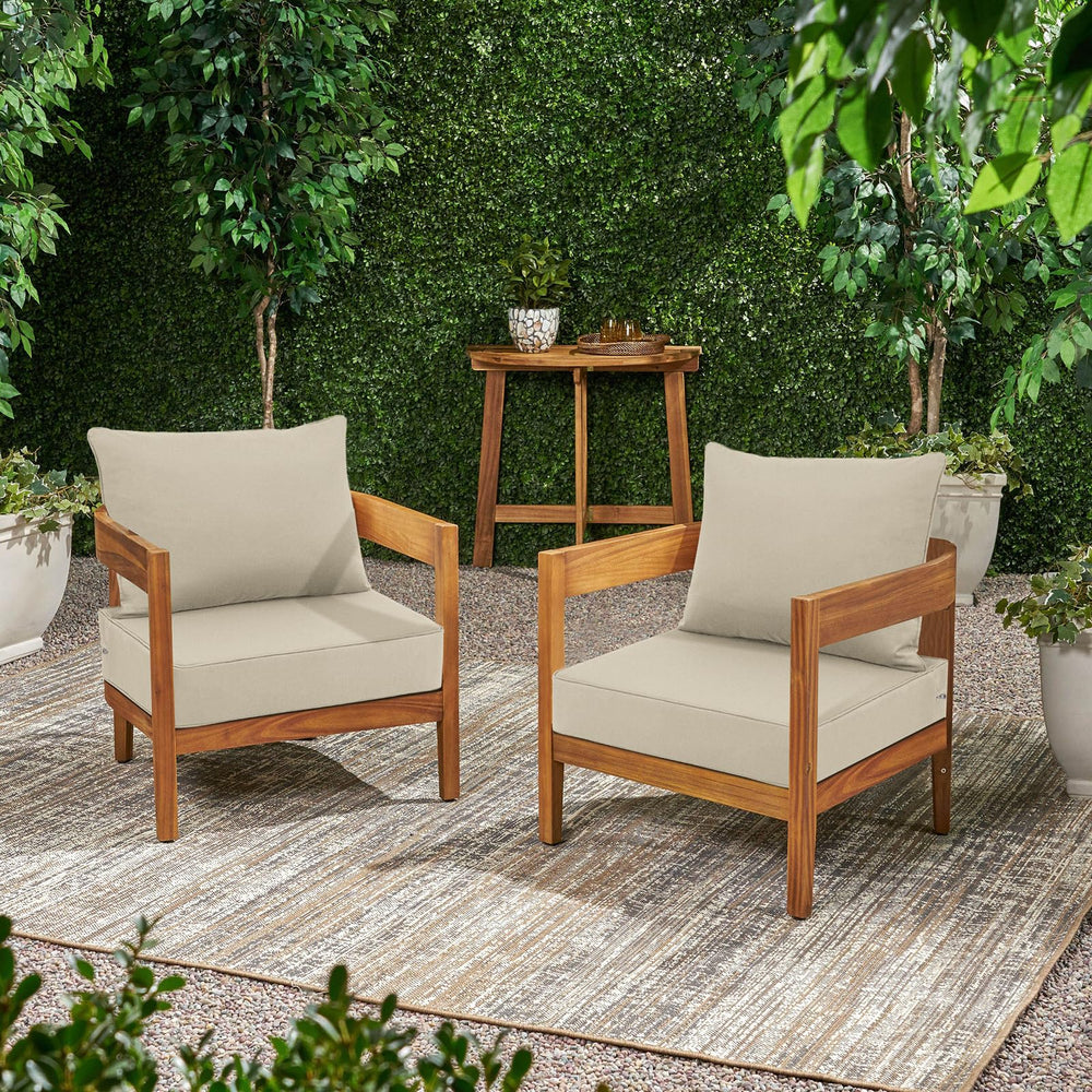 Favoyard cushion beside standard chair showing scale and correct 22x22 fit