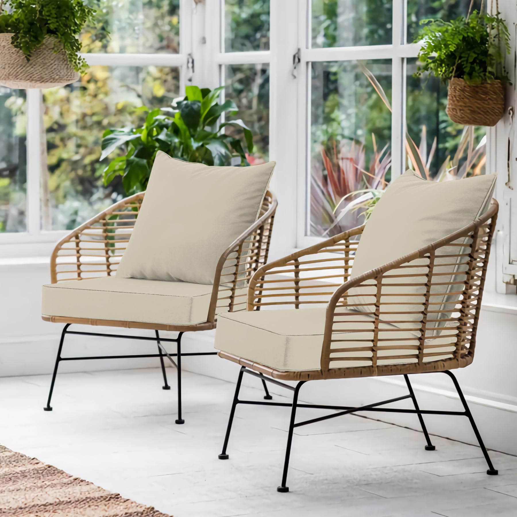 Favoyard seat cushion on standard chair showing scale and fit guidance