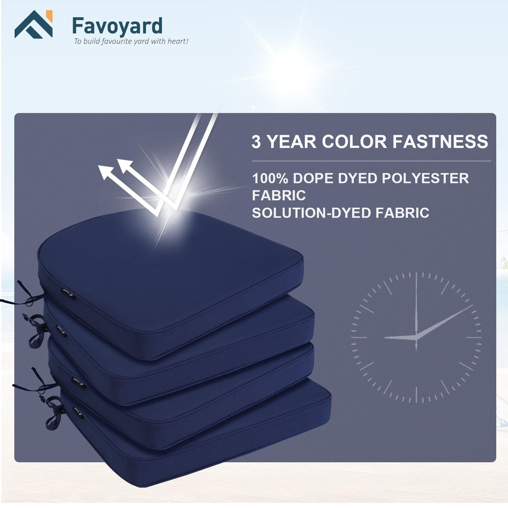 Favoyard cushion near ruler demonstrating 19x19x2-inch size for fit confidence benefit