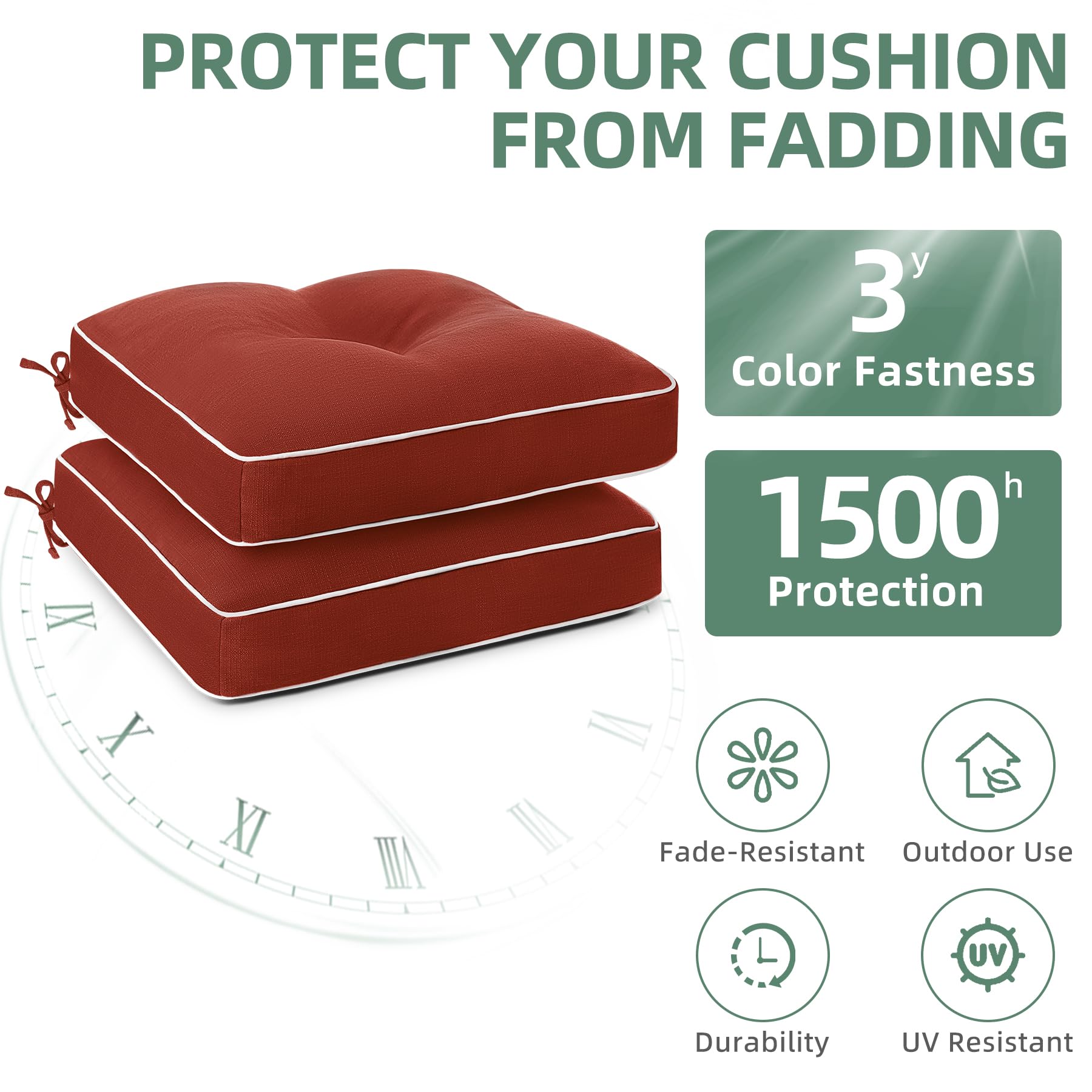 Favoyard cushion next to ruler showing 19 by 19 inch size for fit confirmation