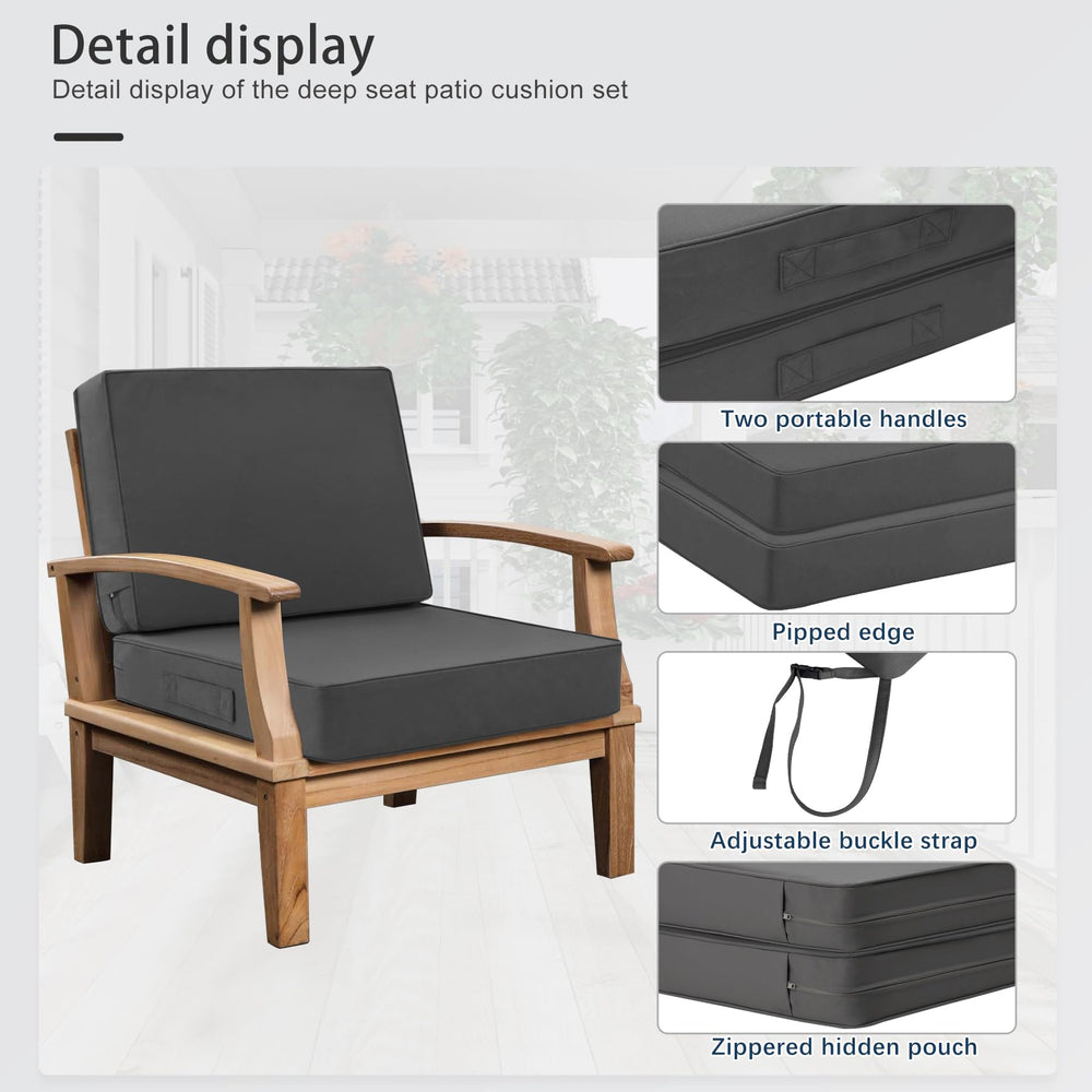 Favoyard adjustable straps and buckles detail ensuring cushions stay firmly attached