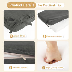Favoyard cushion ties secured to bench demonstrating stable placement
