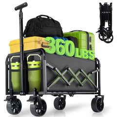 FAVSH front view of foldable wagon cart showing compact storage benefit