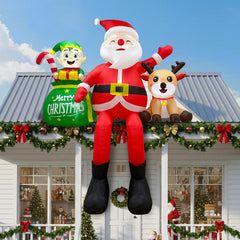 Fayavoo front view of Santa elf and reindeer creating festive curb appeal