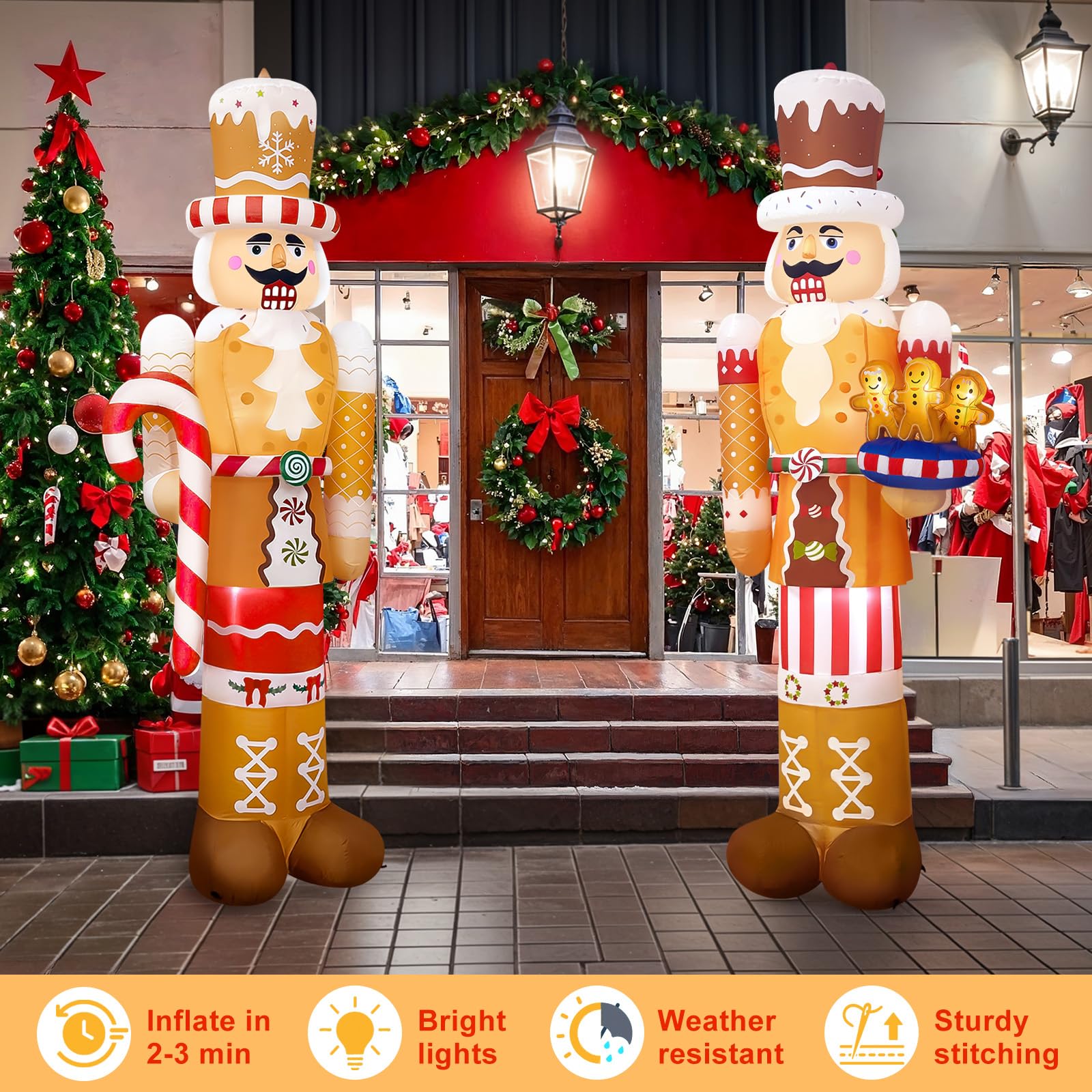 Fayavoo night display with LEDs illuminating yard for better visibility