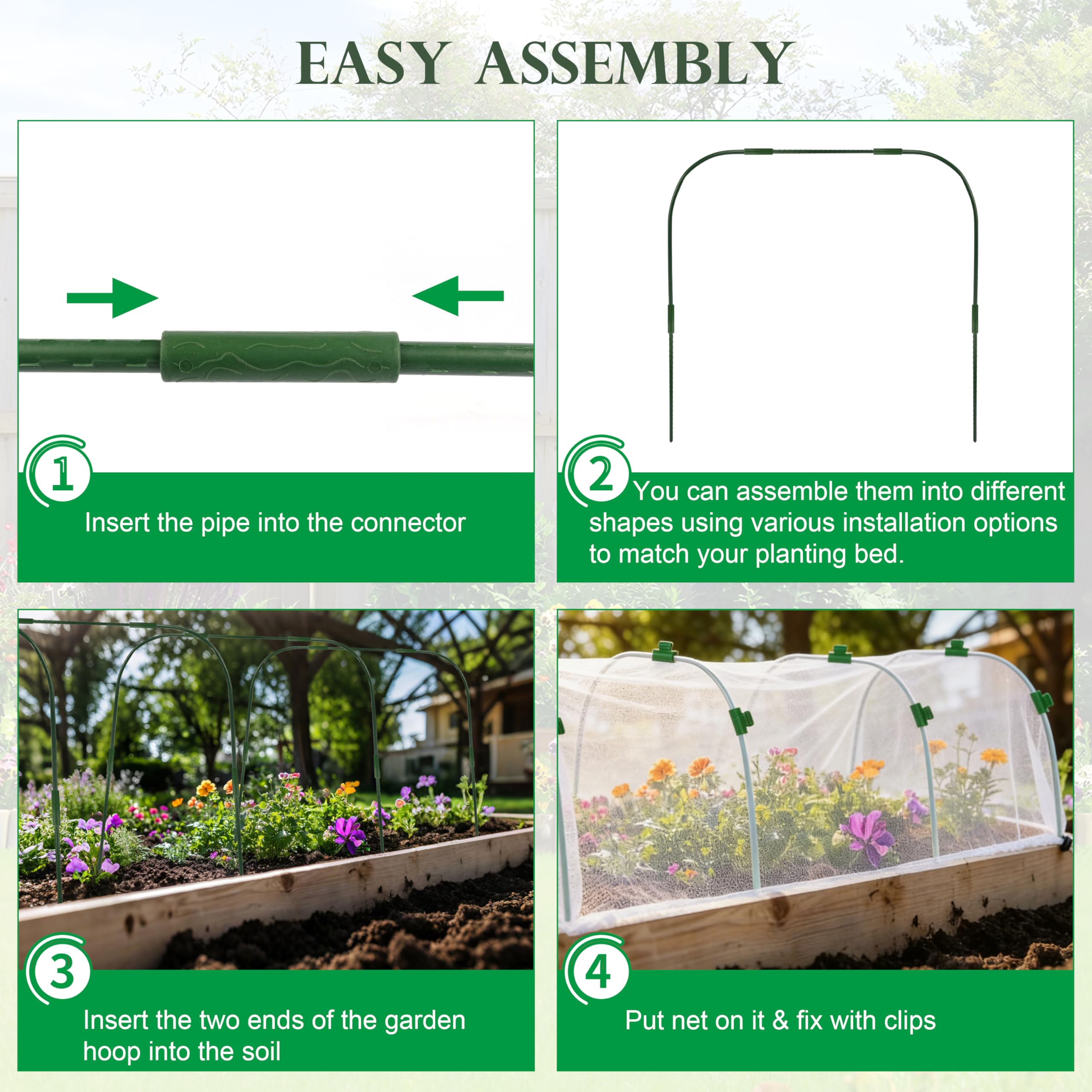 Fayoo scale image with hand and ruler showing hoop dimensions and how the kit fits beds