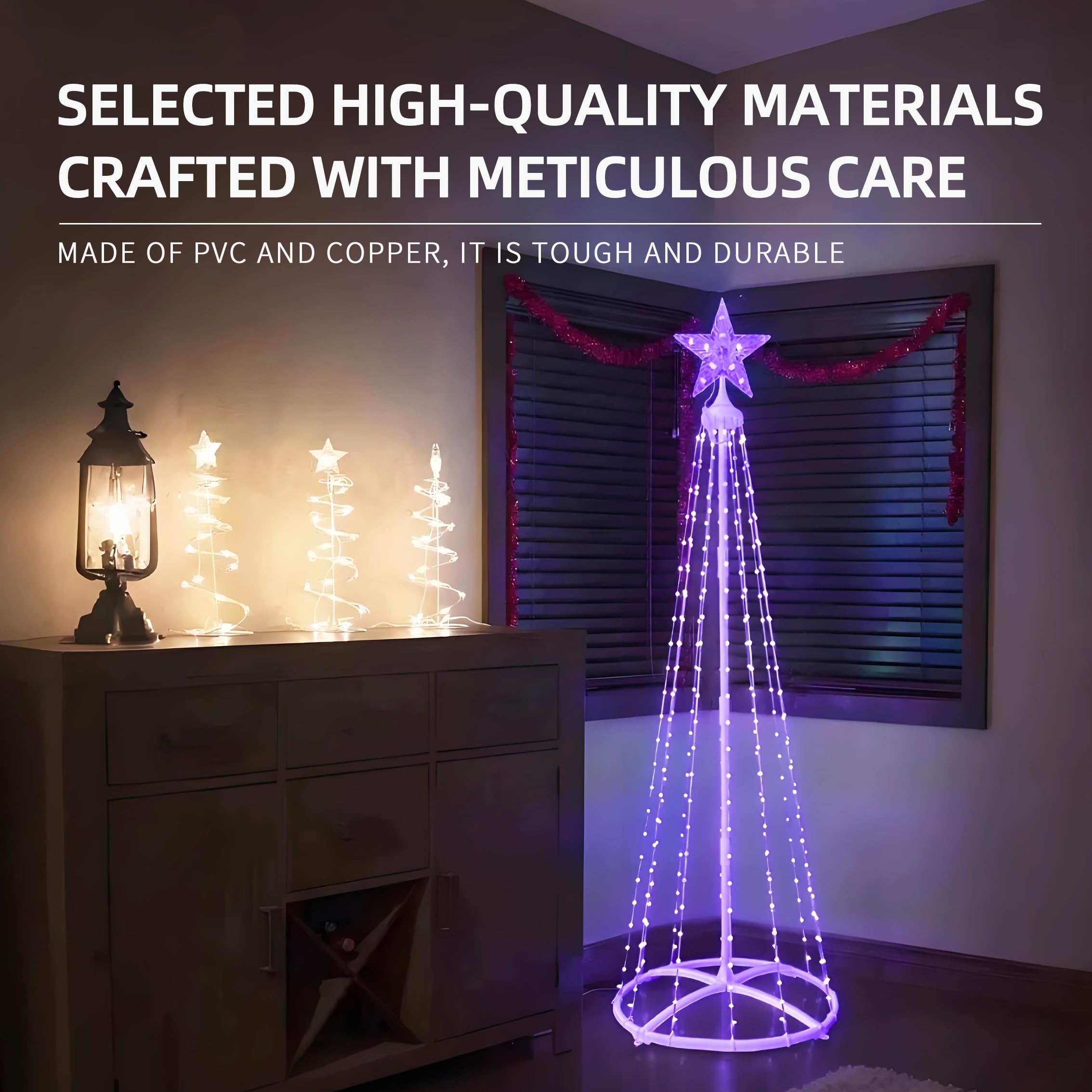 FBSCJU tree on a patio at night creating atmospheric outdoor lighting