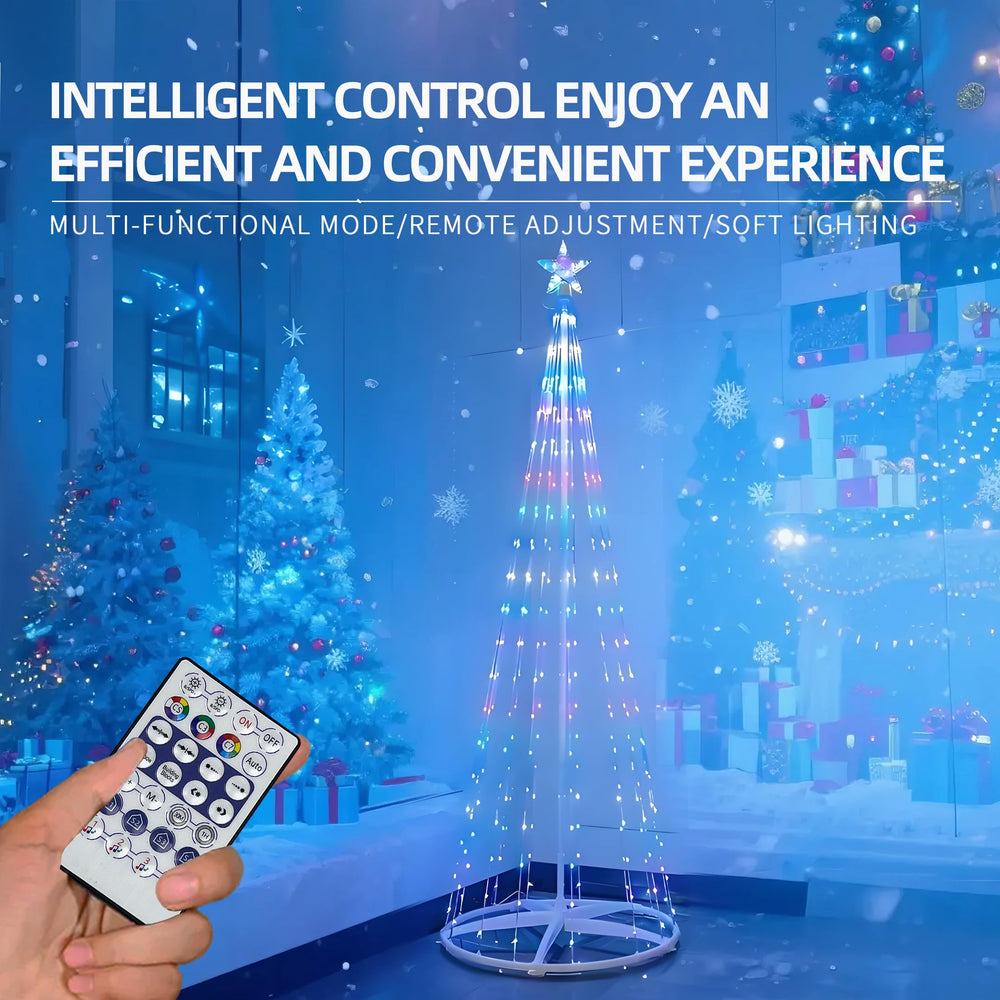 FBSCJU tree lit on a patio demonstrating outdoor waterproof use