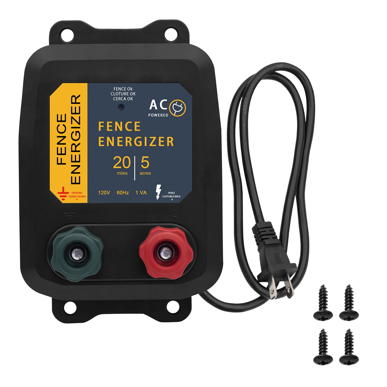 FBULWSEC front view of plug-in energizer showing compact design and easy installation benefit