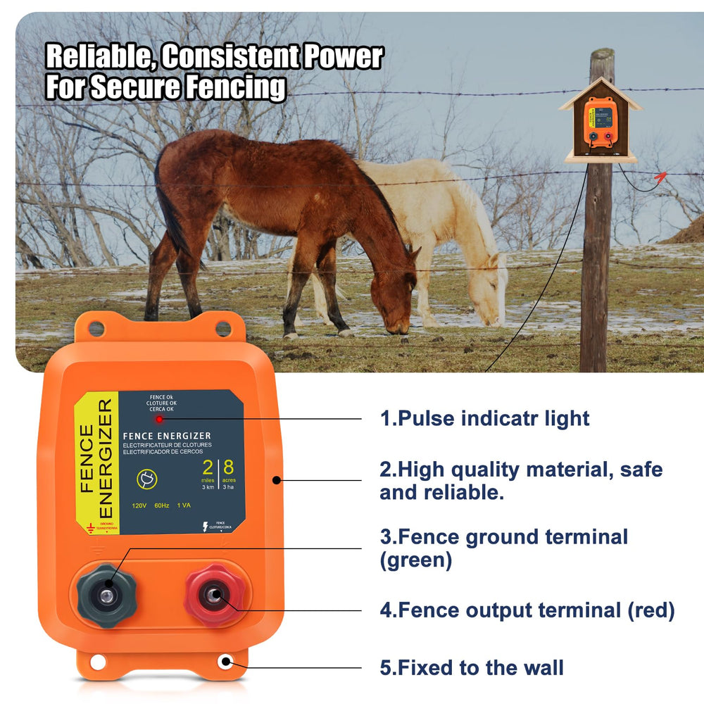 FBULWSEC mounted on fence post with wiring demonstrating straightforward field installation