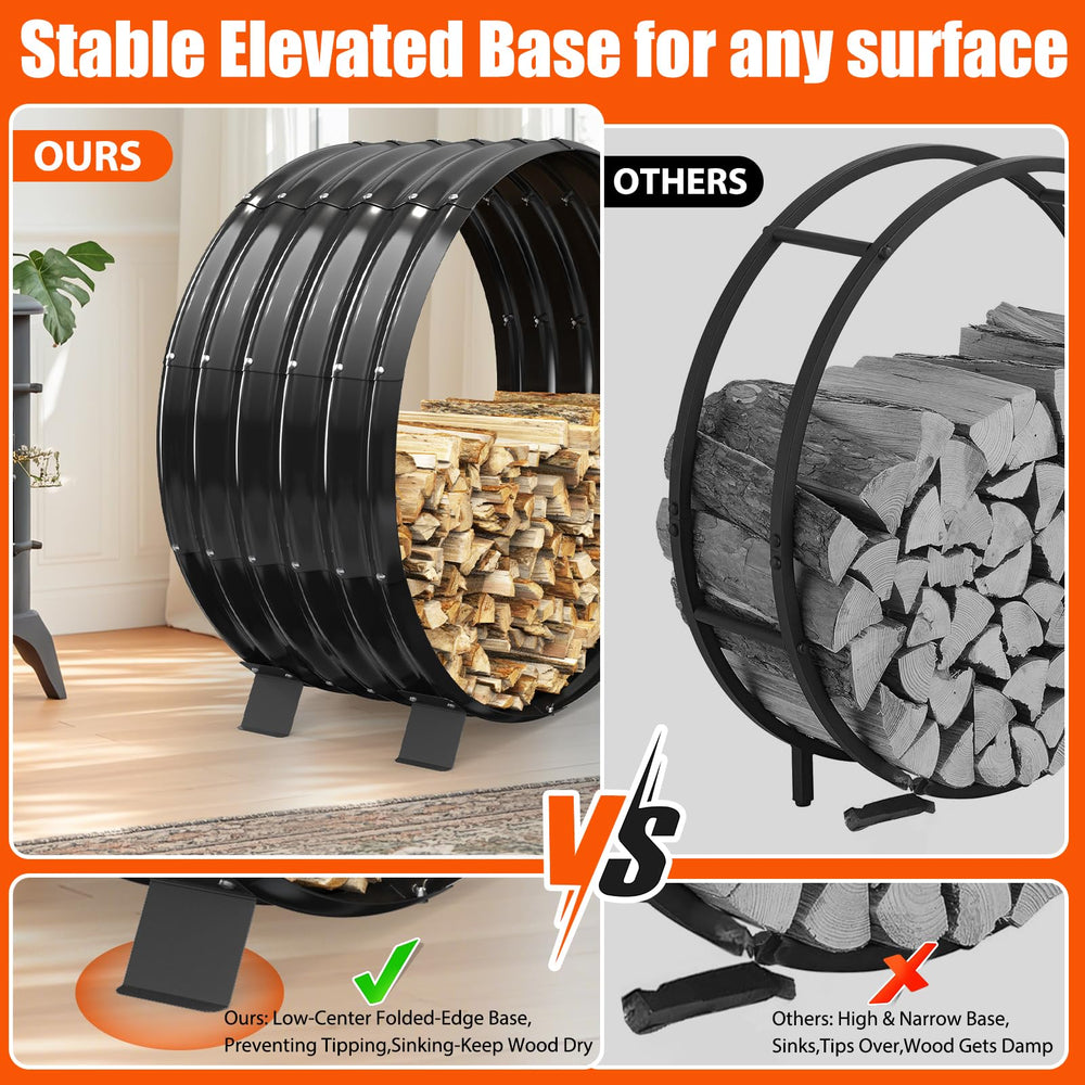 FCCRETA raised base and support legs keeping wood off damp ground
