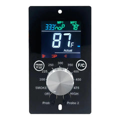 FCCUM controller front panel showing clear display and controls for precise grilling