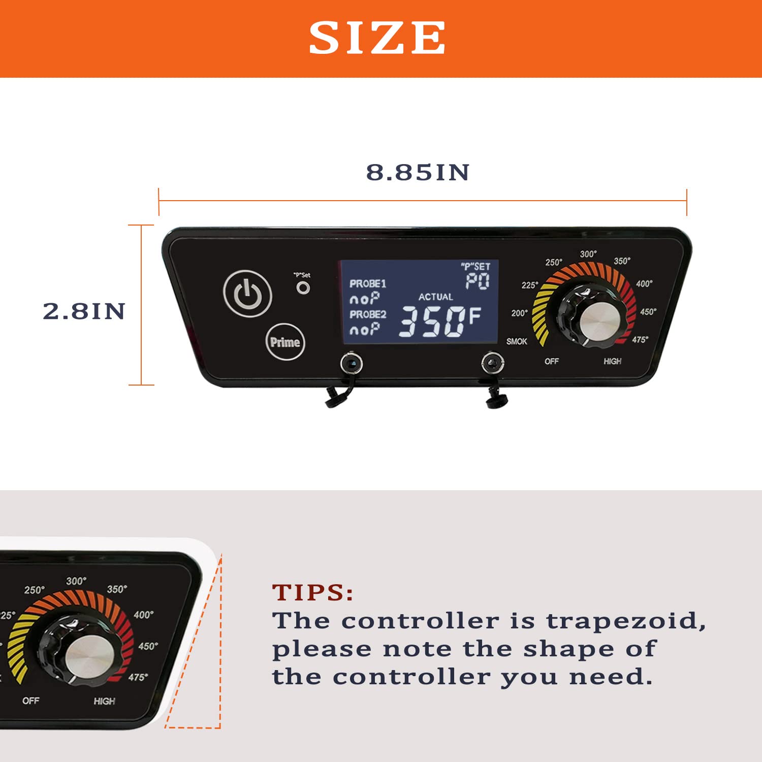FCCUM dual probe ports visible, enabling meat and grill temperature tracking benefit