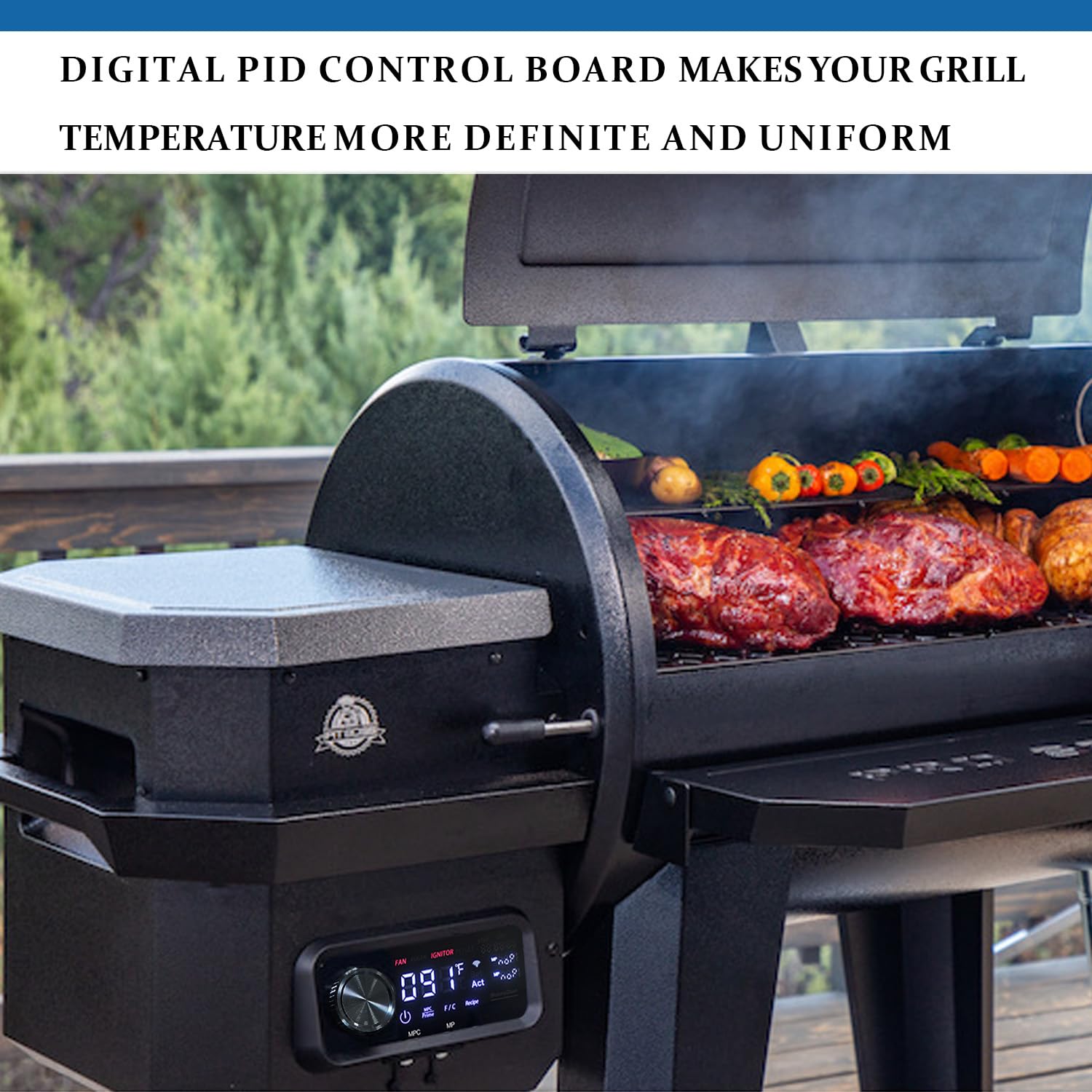 FCCUM in a backyard grill setup offering remote control convenience