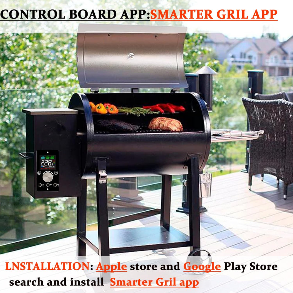 FCCUM temperature display and buttons offering precise grill adjustments