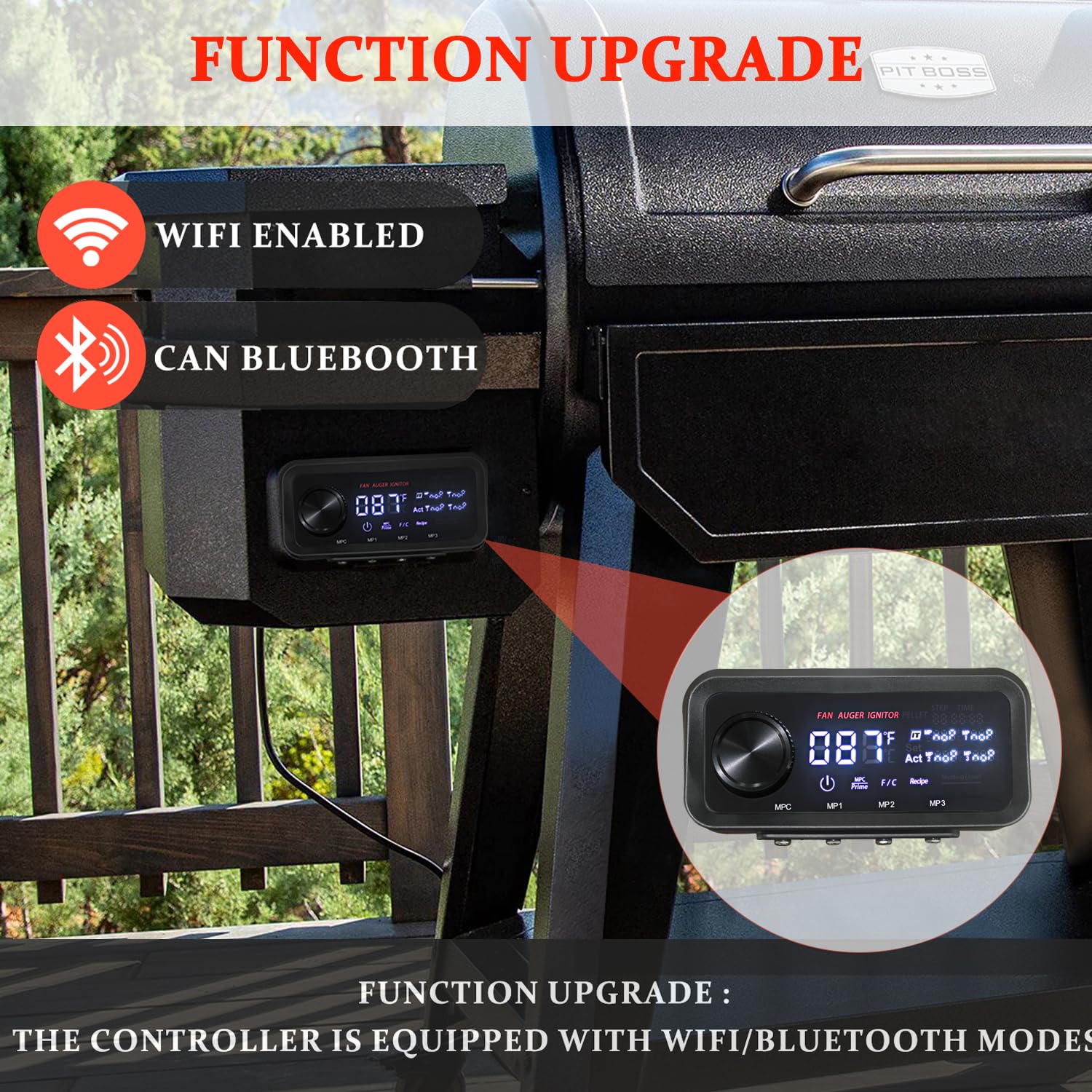 FCCUM board WiFi and Bluetooth indicators lit, enabling remote app control