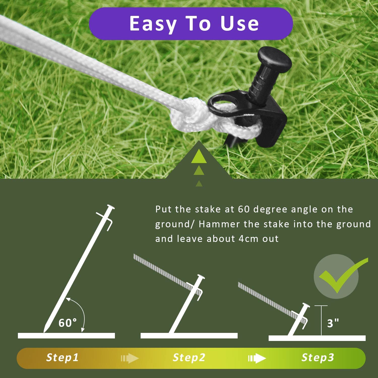 FCENDS stakes installed on young tree demonstrating upright support during wind