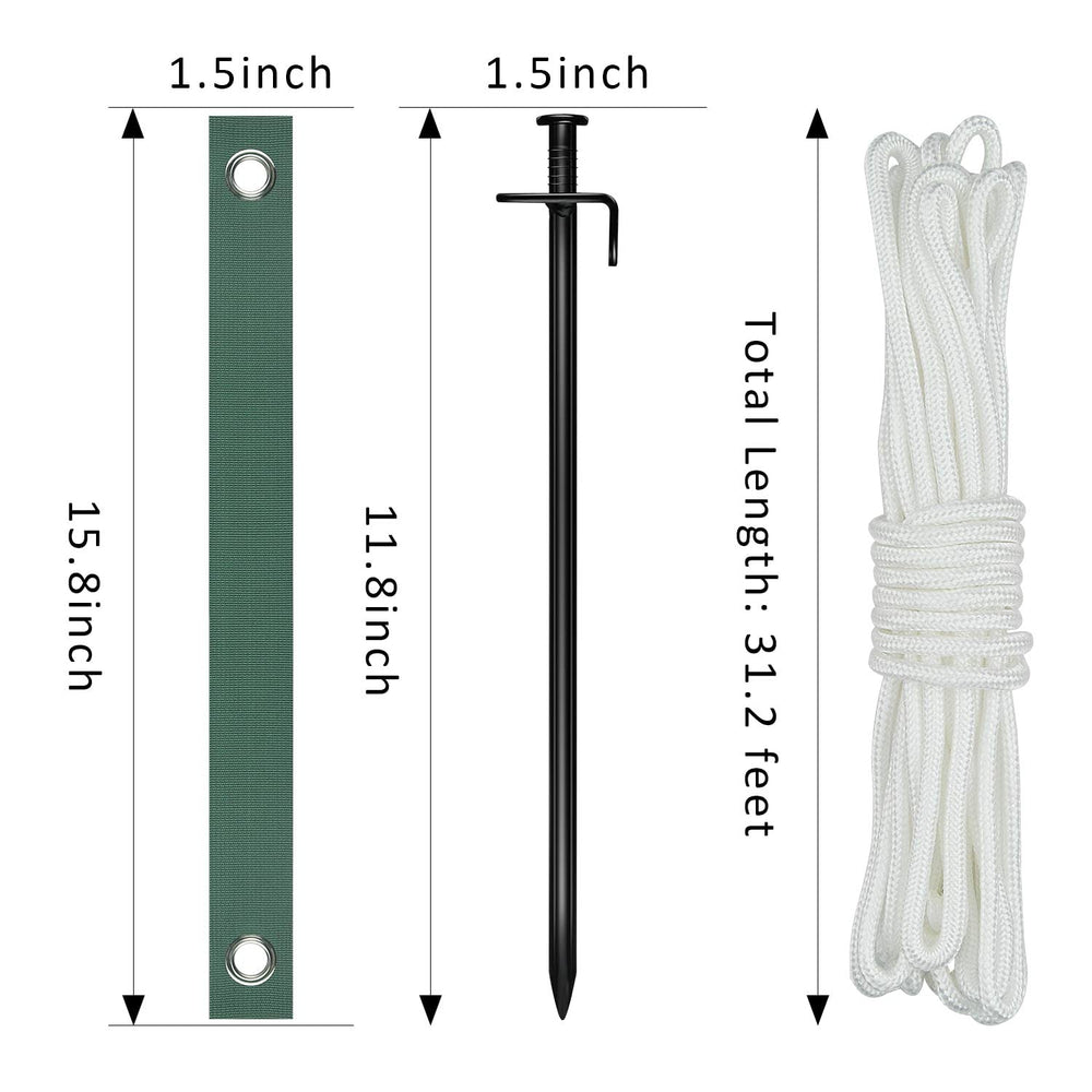 FCENDS heavy-duty steel stake close-up showing reinforced head and durable metal