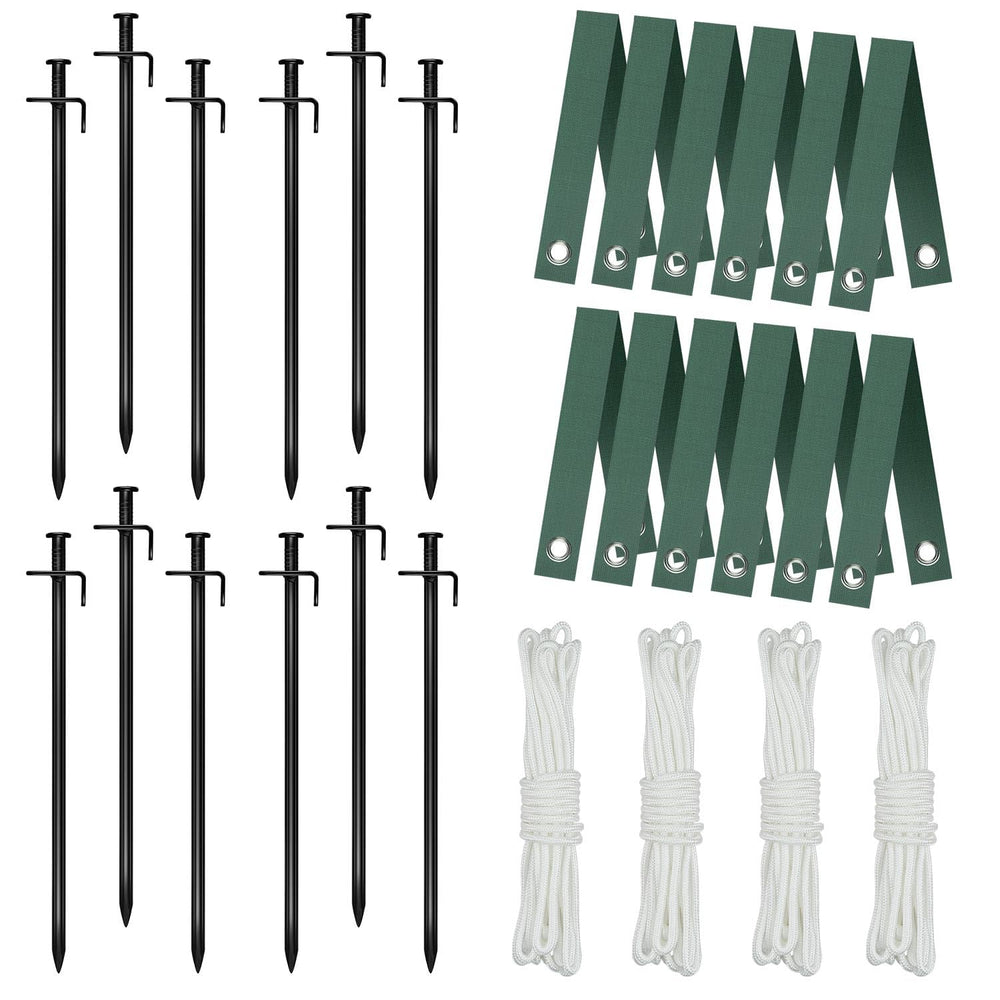 FCENDS front packaging showing full tree stake kit and contents for dependable support