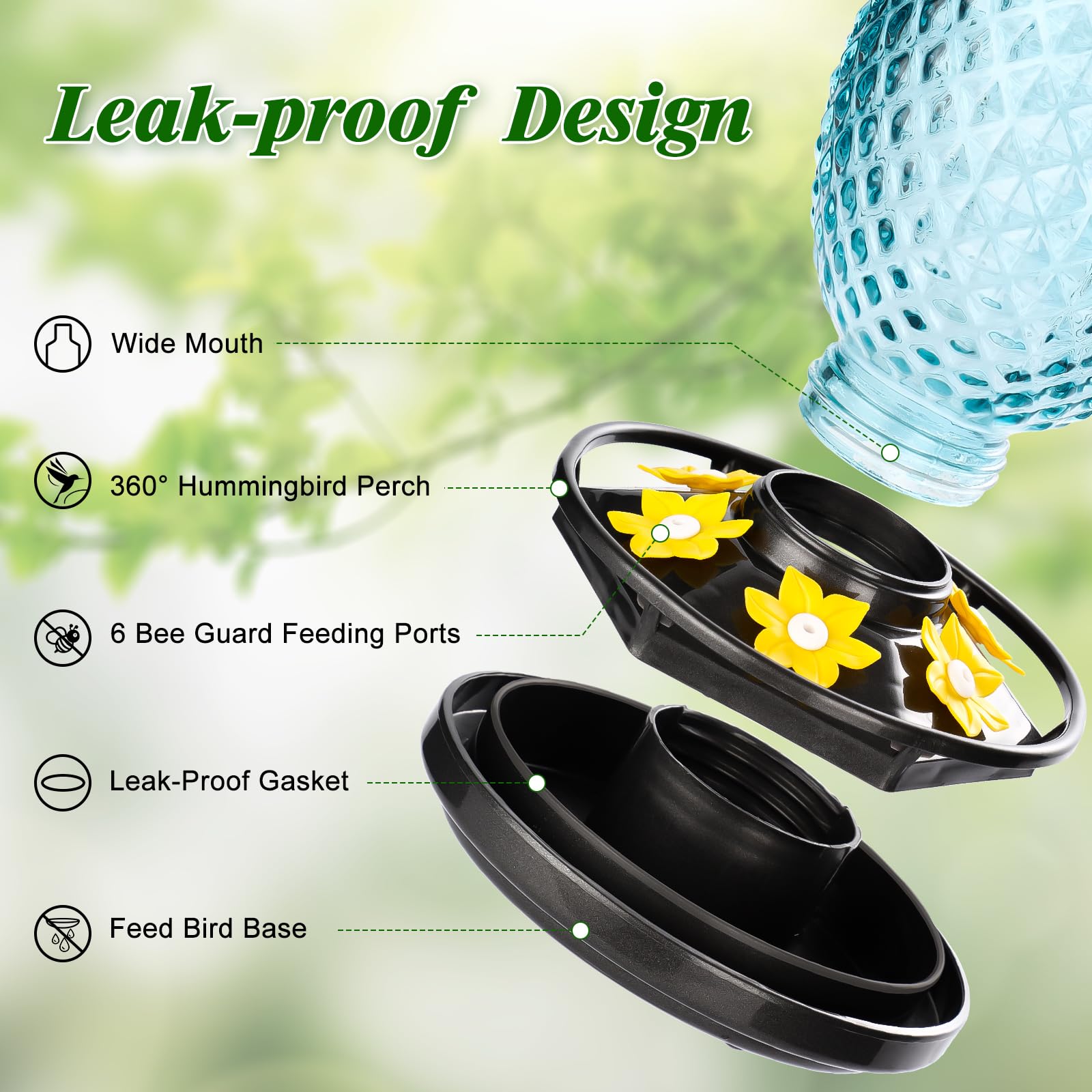 Fchstaer ant and bee proof base reducing insect intrusion and nectar contamination