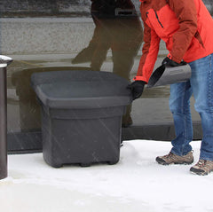 FCMP Outdoor SB140 open lid revealing dry interior and easy scooping access