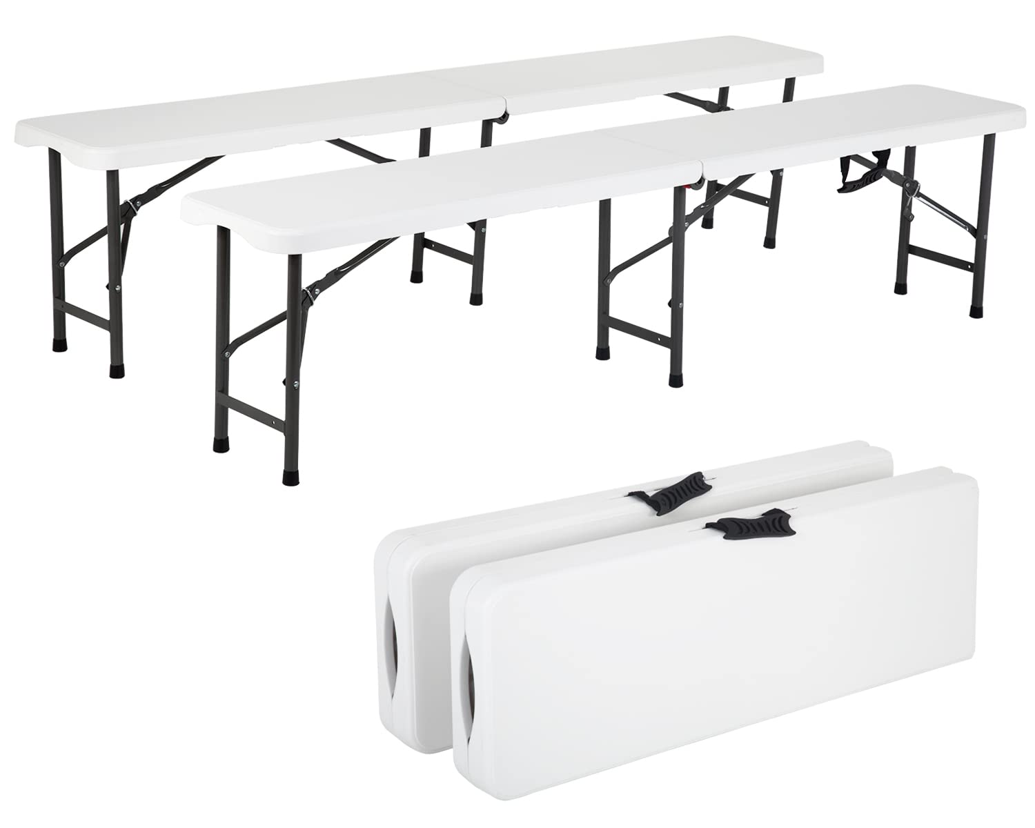 FDW bench front view showing full-length seat and clean white finish for gatherings