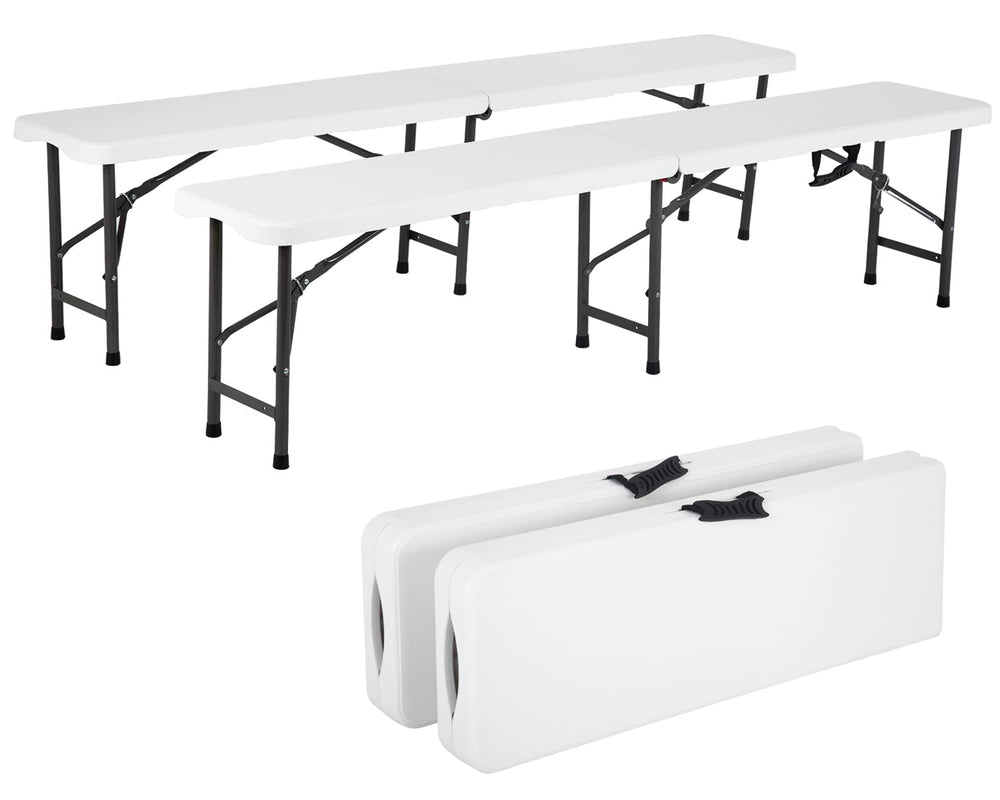 FDW bench front view showing full-length seat and clean white finish for gatherings