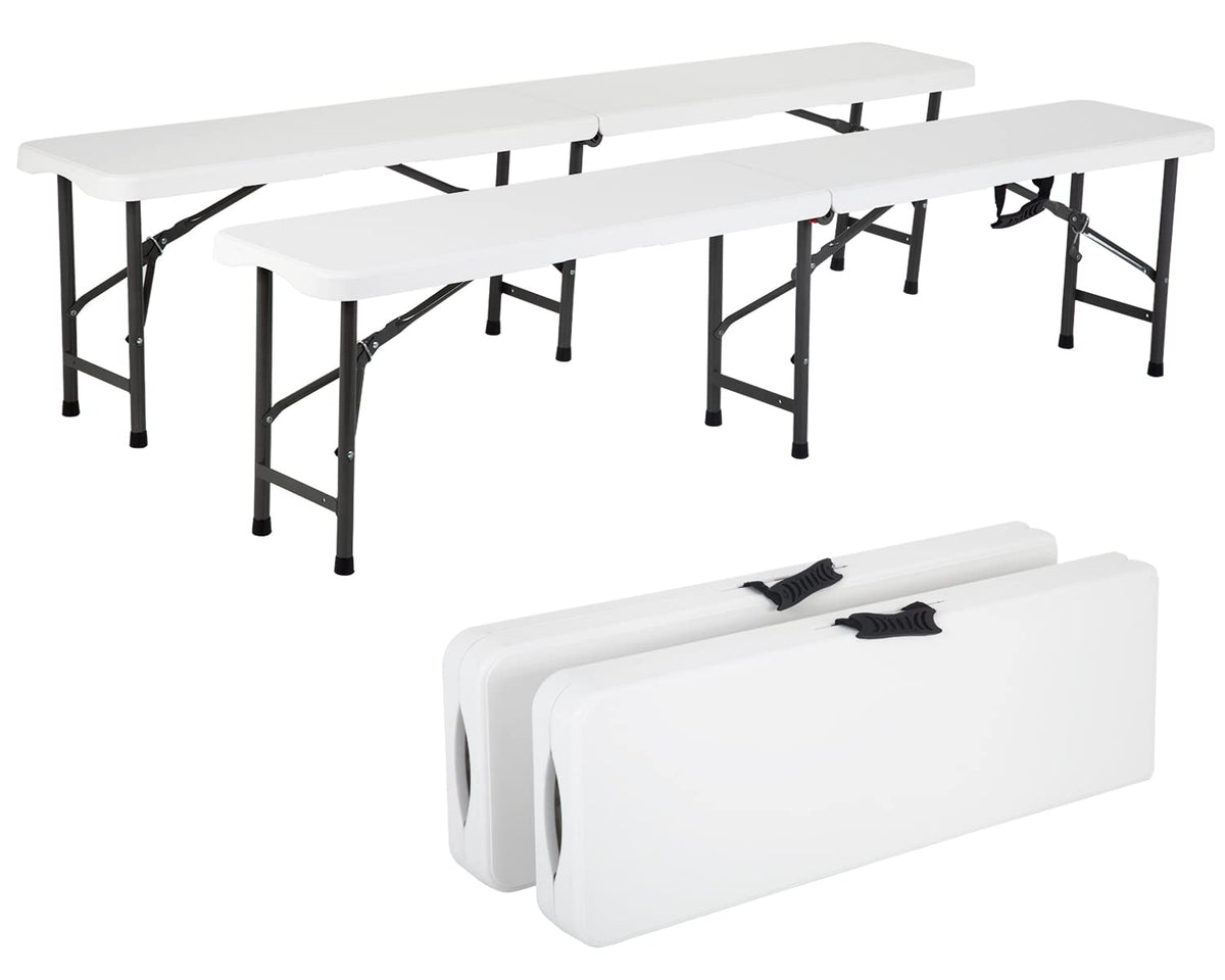 FDW bench front view showing full-length seat and clean white finish for gatherings