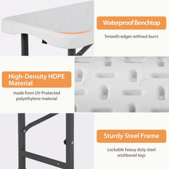 FDW bench leg and wide foot detail offering strong support on grass or patio