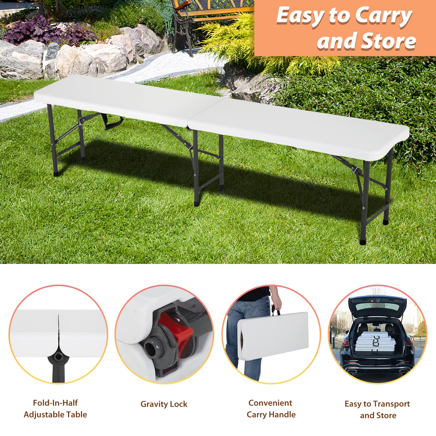 FDW bench next to person for scale illustrating portable size and quick setup