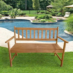 FDW acacia bench wood grain close-up highlighting natural texture and weather-resistant finish benefit longevity