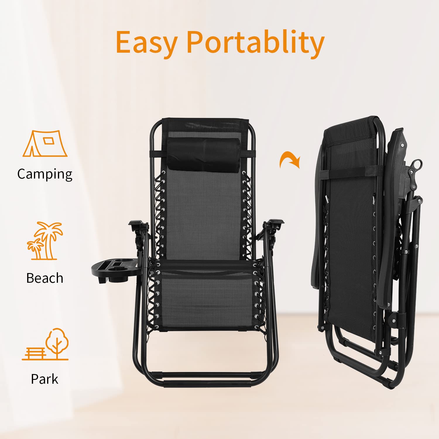 FDW adjustable headrest detail illustrating personalized neck support and simple height adjustment