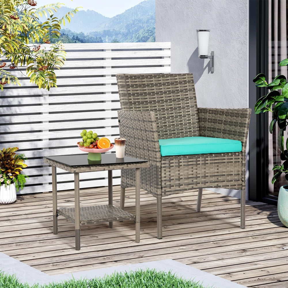 FDW two chairs set on a patio in use illustrating comfortable seating for conversation