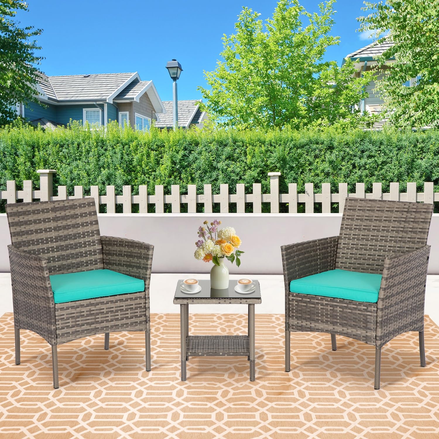 FDW close-up of PE rattan wicker weave highlighting durable weather-resistant texture