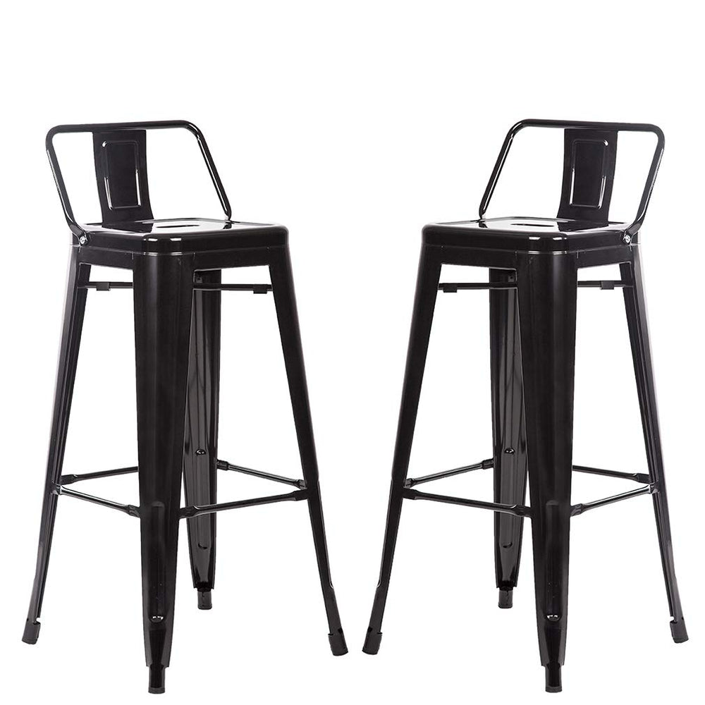 FDW front view of two bar stools showing industrial design and sturdy stance