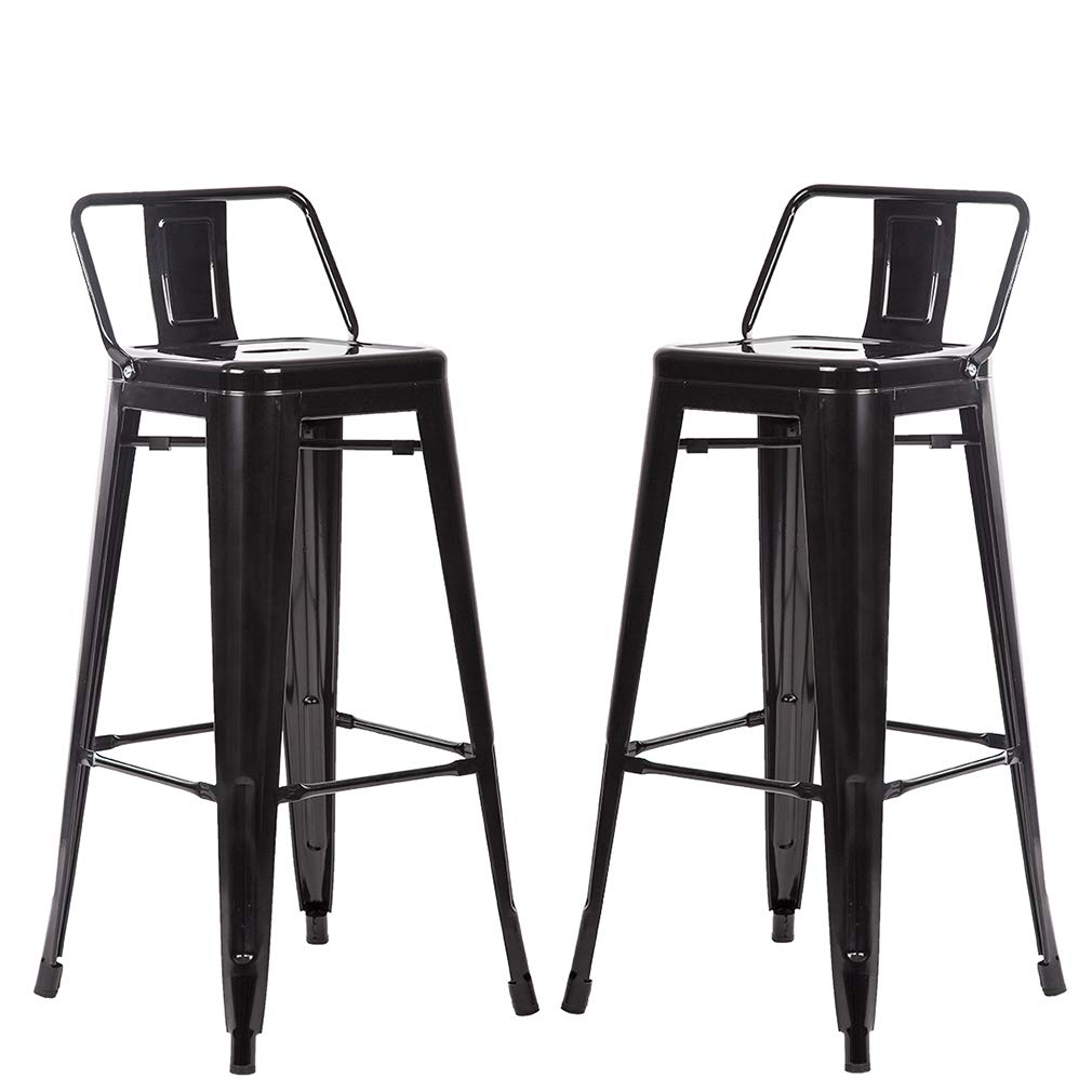 FDW front view of two bar stools showing industrial design and sturdy stance