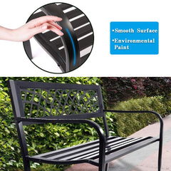 FDW garden bench seat detail showing powder-coated finish and easy-to-clean surface